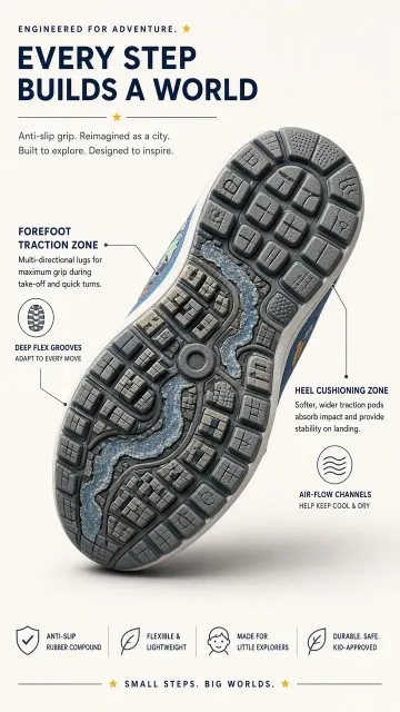 Kids Shoe Tread City Map Design