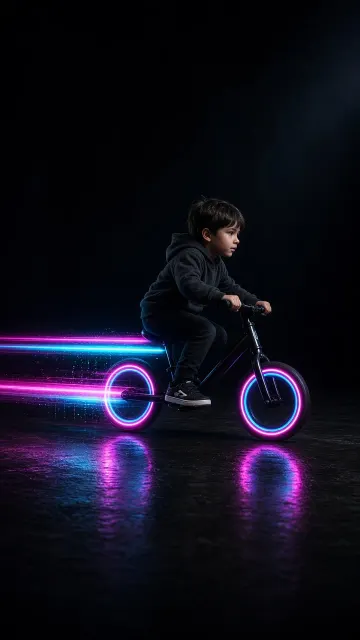Kids Balance Bike Dynamic LED Light Trails