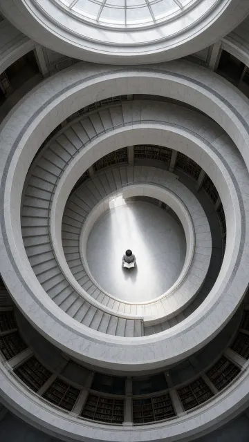 Dynamic Perspective image example: Architectural Geometry of a Library Spiral Skylight