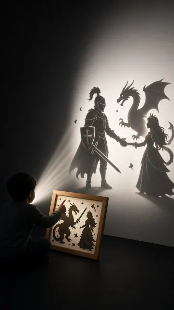 Installation Art image example: Fairy Tale Acrylic Shadow Puppetry in Wooden Frame