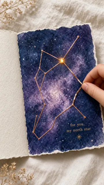 Paper Craft image example: Handcrafted Paper Circuit Card with Star Constellation