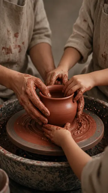 Pottery Wheel Four Hands Tactile Clay Craft