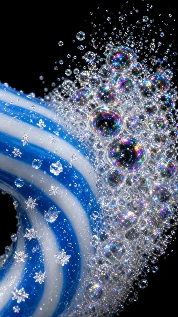 Microscopic Nebula in Children Toothpaste Foam
