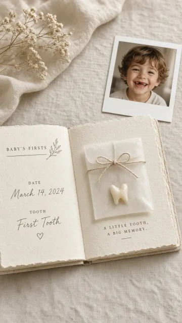 Soft Natural Light image example: Minimalist Keepsake Album for Baby Teeth