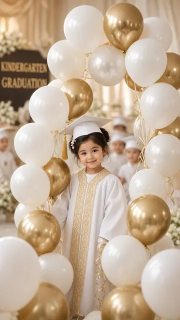 Kindergarten Graduation Balloon Arch Portrait