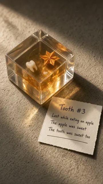 Translucent Resin image example: Resin Cube Milk Tooth Memory Keepsake