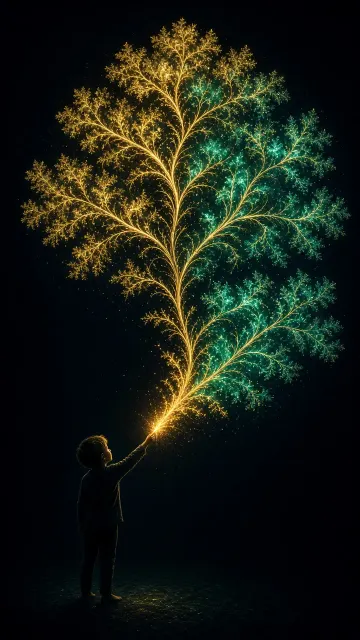 Fractal Art image example: Luminous Fractal Art Sacred Tree