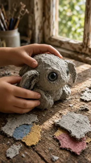 Handmade image example: Paper Pulp Sculpture Child Monster