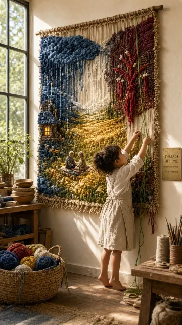 Mother-Child Memory Weaving Tapestry