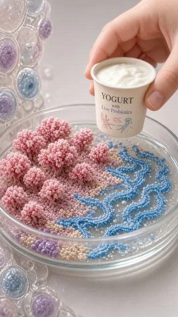 Bio Art image example: Bio-Art Probiotic Garden Petri Dish Illustration