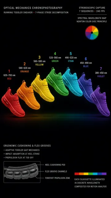 Color Spectrum image example: Newton Color Spectrum Running Shoe Motion Study