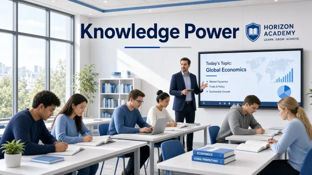 Knowledge Power Education Training Realistic Hero Banner