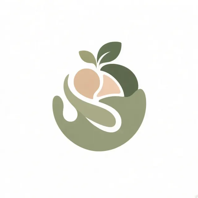 Clean Background image example: Minimalist Rounded Food Brand Vector Emblem