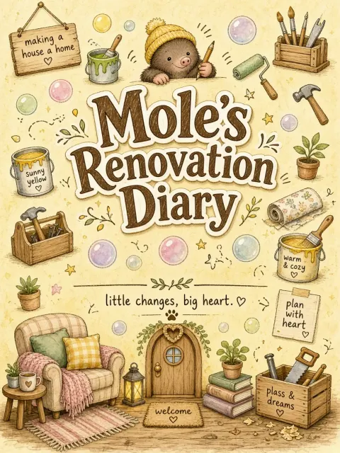 Warm Palette image example: Warm Illustrated Mole Renovation Diary Poster