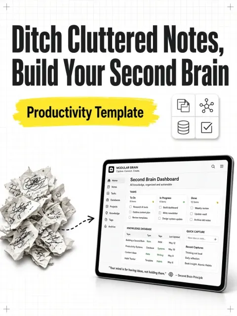 Logo Icon image example: Second Brain Digital Workspace Template Cover