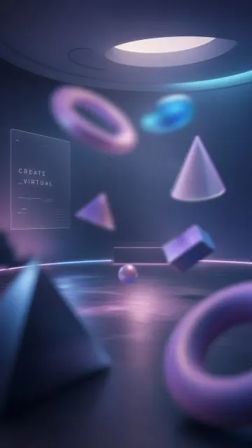 Minimalist Motion Blur Geometric VR Space