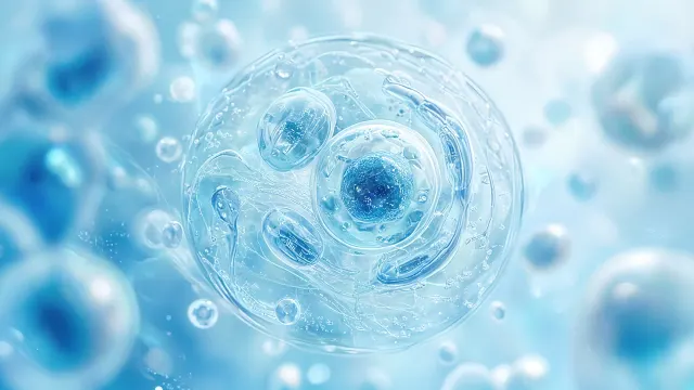 Glossy Texture image example: Minimalist Cellular Tissue Light Blue Gradient Background