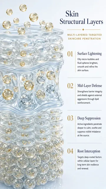 Skincare Science image example: Skincare Ingredient Penetration 3D Skin Layer Cutaway