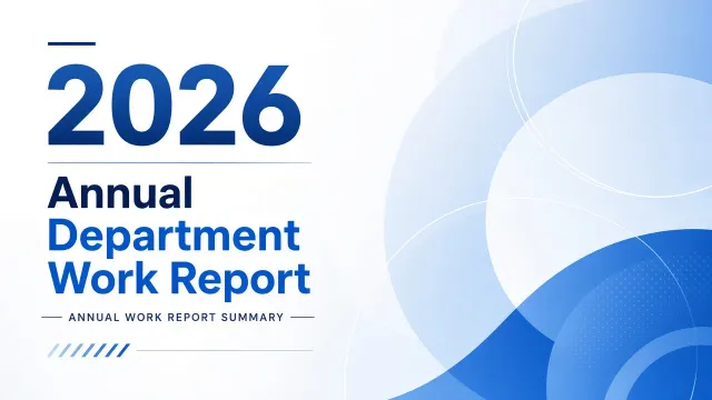Slide Cover image example: Annual Department Work Report Business Slide Cover