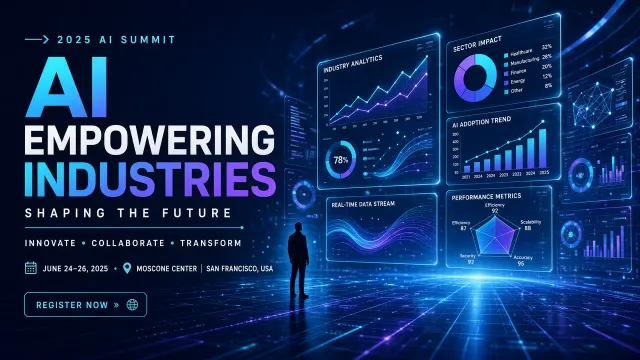character silhouette image example: AI Empowering Industries Tech Conference Poster