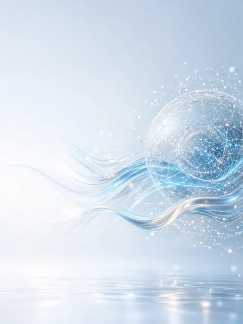 Tech Concept image example: Pale Blue and Silver AI Tech Background