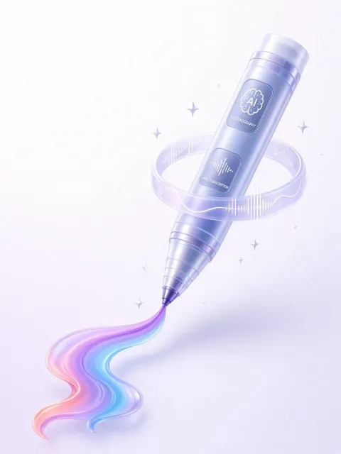 Tech Concept image example: Futuristic AI Smart Pen 3D Icon