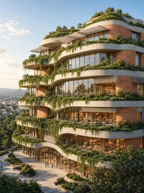 Botany image example: Stepped Terraced Sky Garden Architecture