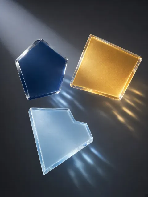 Frosted Glass Floating Panels Concept Poster