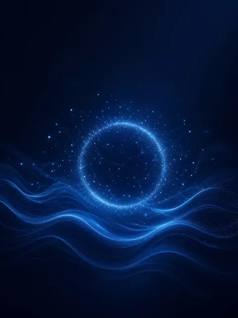 Presentation Slide image example: Deep Blue AI Smart Office Background