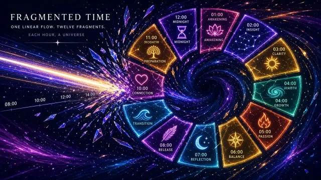 Motion Graphics image example: Twelve Traditional Hours Dynamic Energy Block Illustration