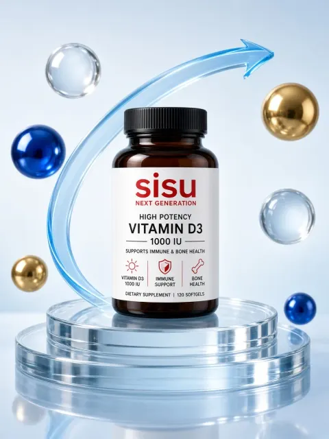 metallic finish image example: Hi-Tech Health Supplement Product Showcase