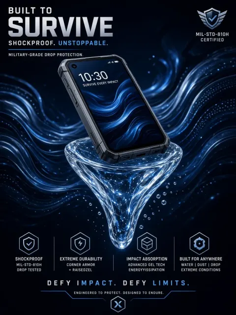 Shockproof Smartphone Suspended in Deep Blue Wave Poster