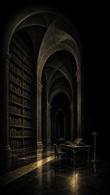 High Contrast Lighting image example: Dark Surrealist Copperplate Etching Library