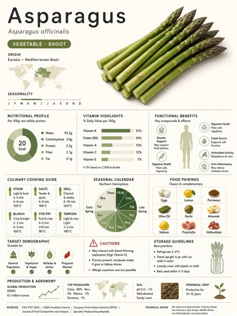 Presentation Layout image example: Minimalist Asparagus Botanical Infographic Card