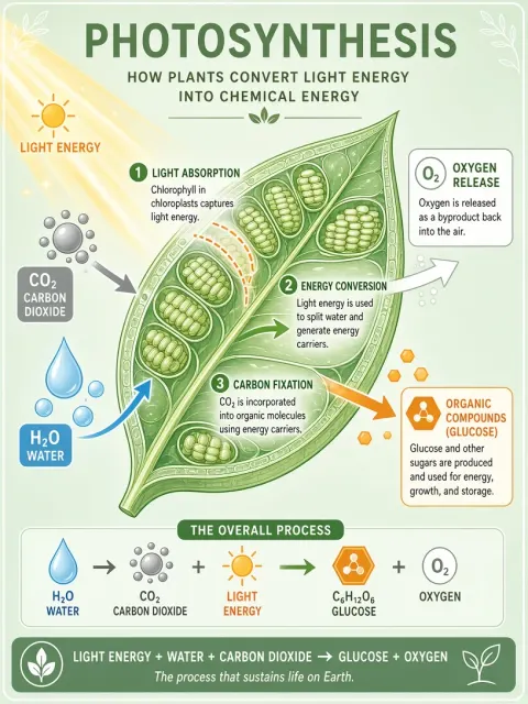Photosynthesis Process Infographic Card