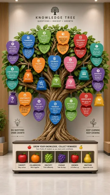 Exhibition image example: Interactive Knowledge Tree Culture Wall