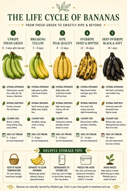 Infographic image example: Banana Ripening Stages Infographic Poster
