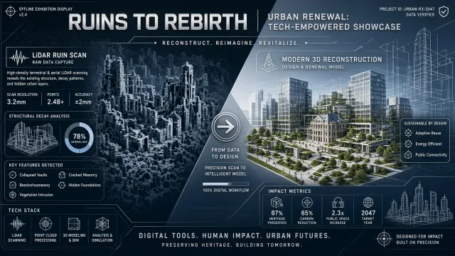 Futuristic Sci-Fi image example: Futuristic Ruin Reconstruction Exhibition Board