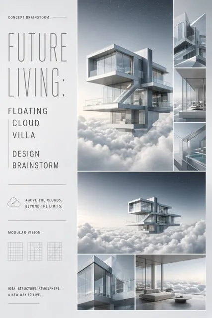 Abstract Graphics image example: Floating Cloud Villa Creative Brainstorm Cover