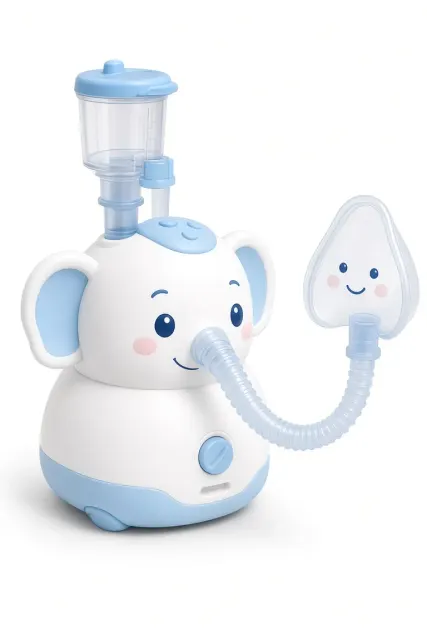 Cinema 4D image example: 3D Cartoon Elephant Pediatric Nebulizer Product Render
