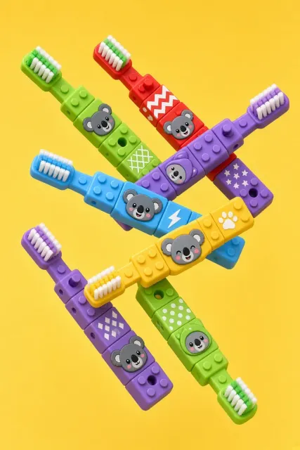 Modular Design image example: Playful Children Modular Toy Toothbrush Product Photography