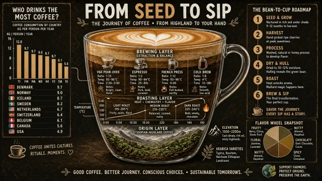 Food and Beverage image example: Infographic Coffee Educational Poster