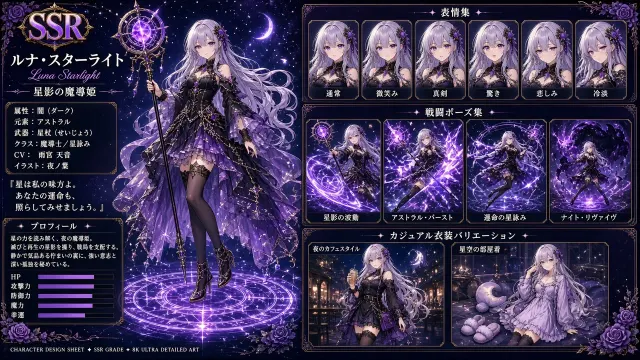 Flowers image example: Anime SSR Character Sheet Illustration