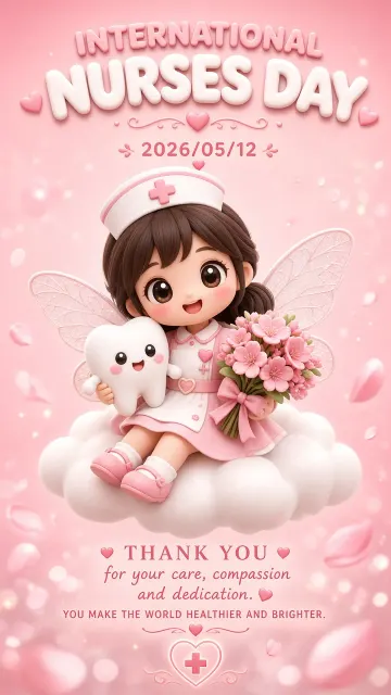 Botanical Flowers image example: 3D Healing Cartoon International Nurses Day Poster
