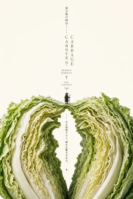 Minimalist Cabbage Canyon Miniature Figure Art Poster