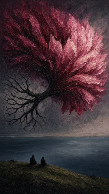Symbolism image example: Symbolist Landscape with Colossal Semicircular Blossom