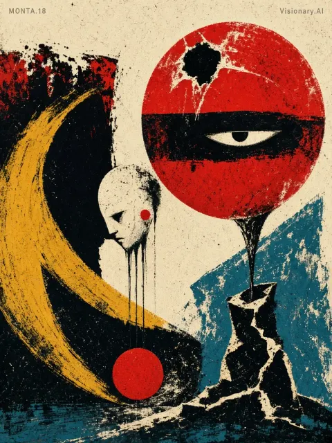 Screenprinted Absurdist Abstract Expressionist Poster