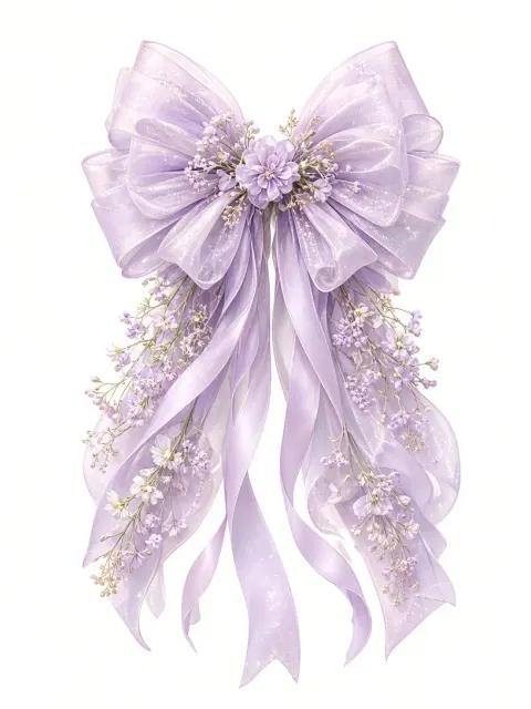 Pastel Illustration image example: Dreamy Lavender Tulle Ribbon Illustration