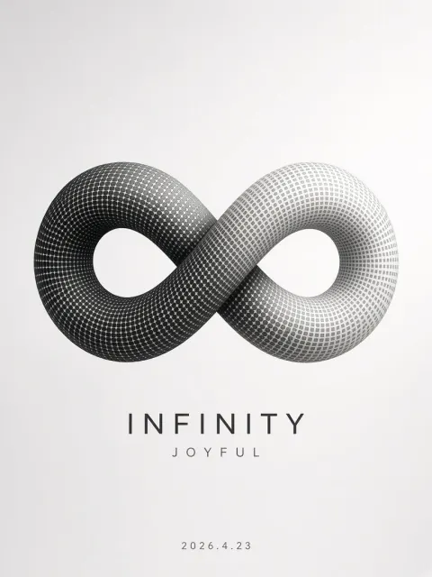 Futuristic Poster image example: Futuristic Stippled Infinity Symbol Poster