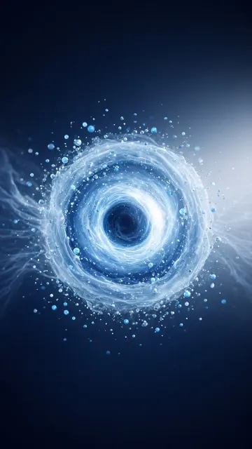 Abstract Particles image example: Deep Blue 3D Particle Vortex Tech Background